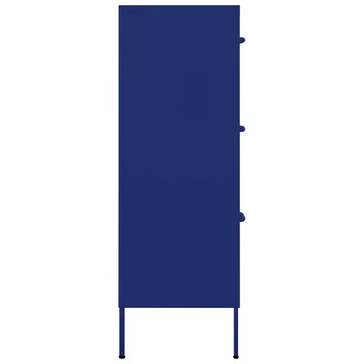 vidaXL atvilktņu skapītis, 80x35x101,5 cm, tērauds, tumši zils