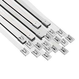 vidaXL Kabeļa saite 25 gab. 7,9 x 350 mm Sudraba