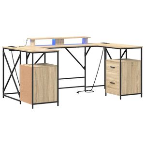 vidaXL Galds Sonoma ozols Inženierijas koks 182 x 101 x 87,5 cm