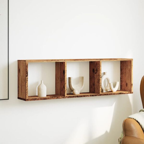 vidaXL sienas skapītis, 100x16x30 cm, veca koka, inženierijas koks