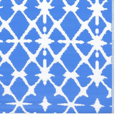 vidaXL āra paklājs, 120x180 cm, zils un balts PP