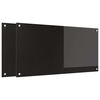 vidaXL Virtuves aizsargpaneļi 2 gab. Melns 100 x 50 cm rūdīts stikls