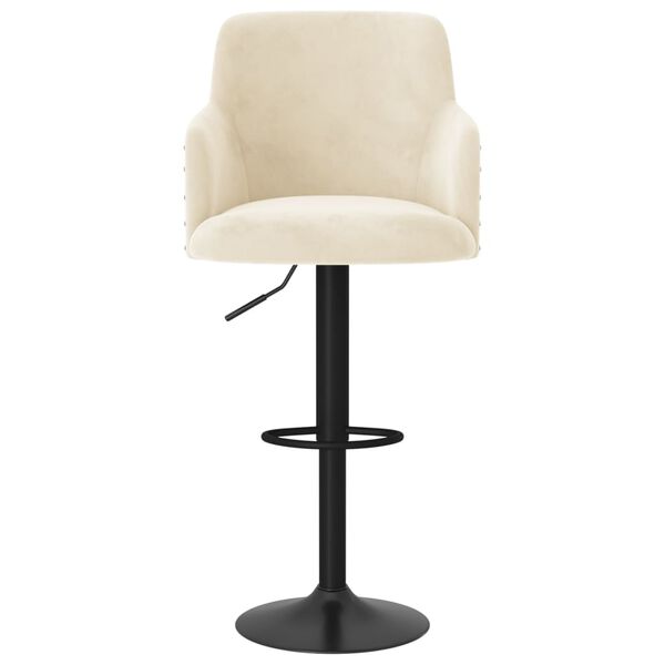 vidaXL bāra krēsli, 2 gab., krēmkrāsas samts