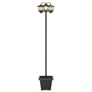 vidaXL 3 galvu laterna Melns 32 x 32 x 188 cm Alumīnijs un ABS