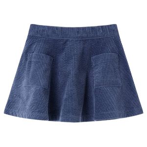 vidaXL Bērnu svārki ar kabatām, tum&scaron;i zili, velvets, 92