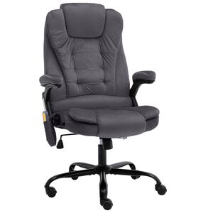 vidaXL biroja masāžas krēsls, tum&scaron;i pelēks samts