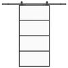 vidaXL bīdāmās durvis ar furnitūru komplektu, melnas, 102,5x205 cm, ESG stikls
