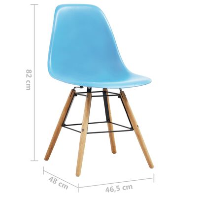 vidaXL virtuves krēsli, 6 gab., zila plastmasa