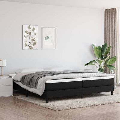 vidaXL gultas rāmis, melns, 200x200 cm, audums