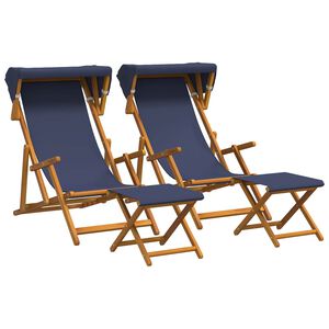 vidaXL Dīvāngalvs 4 pcs 3 Pozīcija Cieta eikalipta koksne Zila