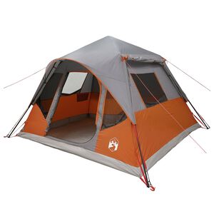 vidaXL Momentāna Telts ar jumtu Pelēka un oranža 305 x 275 x 190 cm