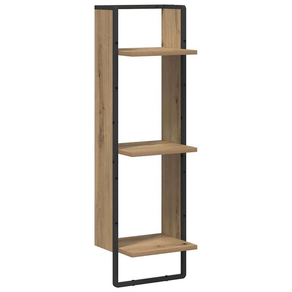 vidaXL Sienas plaukts ar plauktu Artisānā ozols 30 x 25 x 100 cm