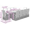 vidaXL 11-daļīgs dārza mēbeļu komplekts ar matračiem, PE rotangpalma