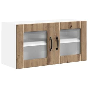 vidaXL Sienas stikla skapis LUCCA Artisan Ozols 80 x 31 x 40 cm