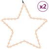 vidaXL Ziemassvētku zvaigznes figūras, 2 gab., 48 baltas LED, 56 cm