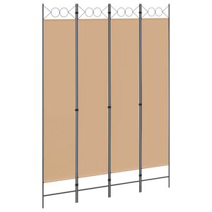 vidaXL 4-paneļu istabas dalītājs Bē&scaron;a 160 x 220 cm Audums