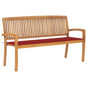vidaXL dārza sols ar matraci, 159 cm, masīvs tīkkoks