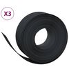 vidaXL dārza apmales, 3 gab., 10 m, 20 cm, polietilēns, melnas