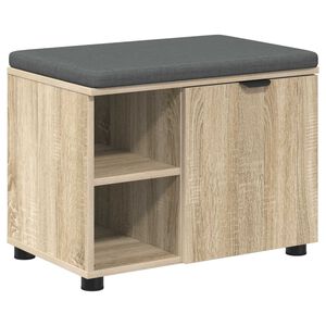 vidaXL Zāles sols ar spilvenu ar plauktu Sonoma ozols 60 x 38 x 46 cm