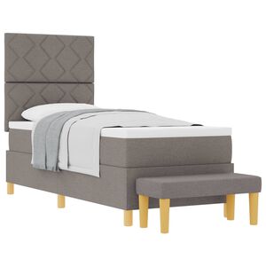 vidaXL Kastītes atsperu gulta Pelēkbrūna 200 x 80 cm audums