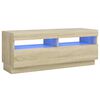 vidaXL TV galdiņ&scaron; ar LED lampiņām, ozolkoka krāsa, 100x35x40 cm