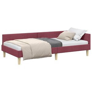vidaXL Stūra gultas rāmis Vīna sarkans 80 x 200 cm audums