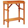 vidaXL Podu galds ar plauktu Brūna 75 x 40 x 90 cm Ciets priedes koks