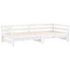 vidaXL izvelkama gulta, 2x(90x200) cm, balta, priedes masīvkoks