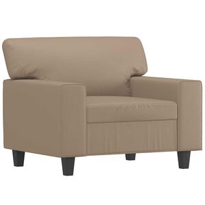vidaXL atpūtas krēsls, 60 cm, kapučīno krāsas mākslīgā āda