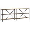 vidaXL Konsoles galds ar plauktu Mākslīgā ozola 200 x 30 x 75 cm