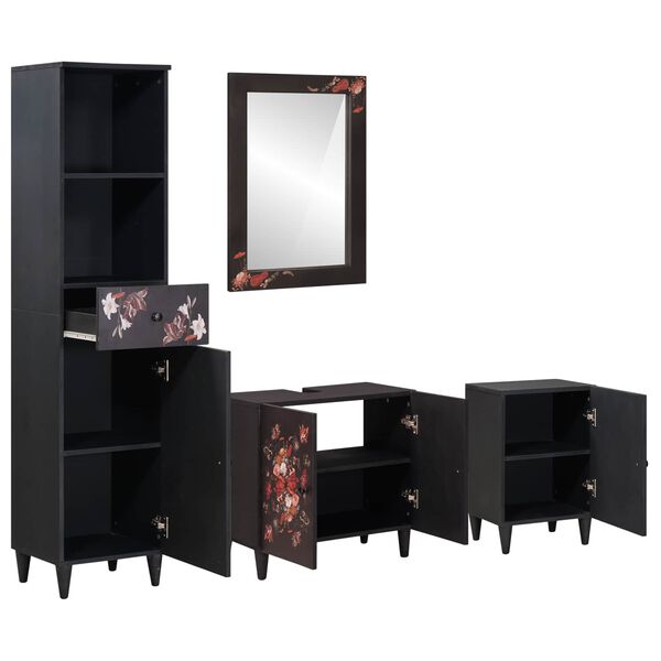 vidaXL Vannas istabas skapju komplekts 4 pcs Cieta mango koksne