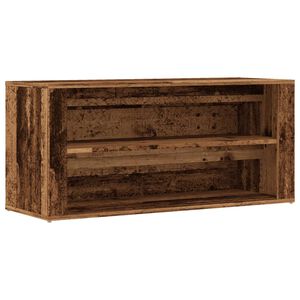 vidaXL apavu plaukts, veca koka, 100x35x45 cm, inženierijas koks
