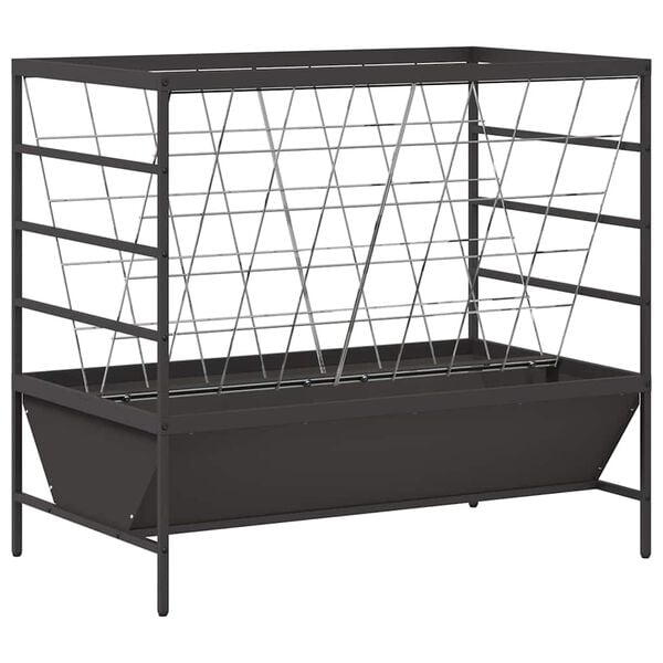 vidaXL Liellopu barotava Melna 100 x 60 x 90 cm Auksti velmēts tērauds