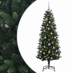 vidaXL Mākslīgā Ziemassvētku eglīte ar rotājumiem 120 cm 150 LED