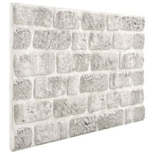 vidaXL Sienas paneļi 10 gab. 100 x 50 cm Gai&scaron;i pelēka EPS putas