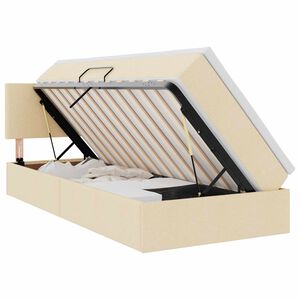 vidaXL Gulta ar uzglabā&scaron;anas vietu un matraci Krēms 90 x 190 cm Samts