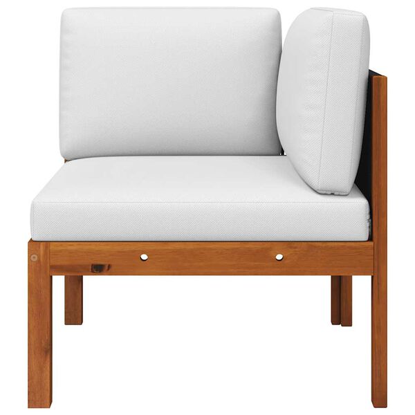 vidaXL dārza stūra dīvāns ar spilveniem, akācijas koks un virve