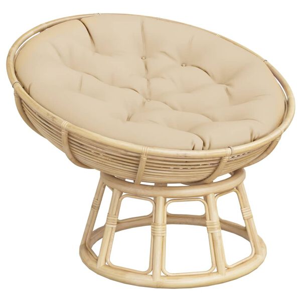 vidaXL krēslu spilvens, apaļ&scaron;, &Oslash;100 x11 cm, oksforda audums, bē&scaron;s