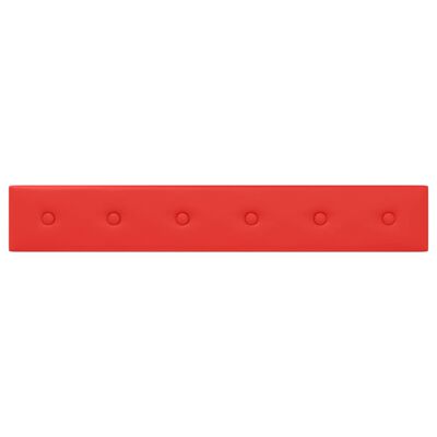 vidaXL sienas paneļi, 12 gab., sarkani, 90x15 cm, mākslīgā āda, 1,62m²