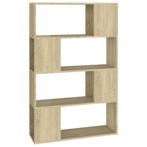 vidaXL grāmatu plaukts, ozola krāsa, 80x24x124,5 cm, inženierijas koks