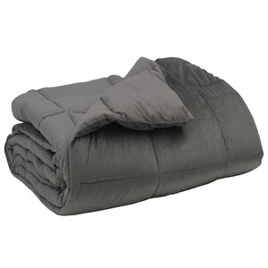 vidaXL Ziemas gultas sega Gai&scaron;i pelēks 135 x 200 cm Mikro&scaron;ķiedra