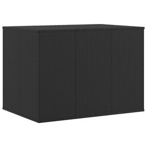 vidaXL dārza spilvenu kaste, 145x100x103 cm, melna PE rotangpalma