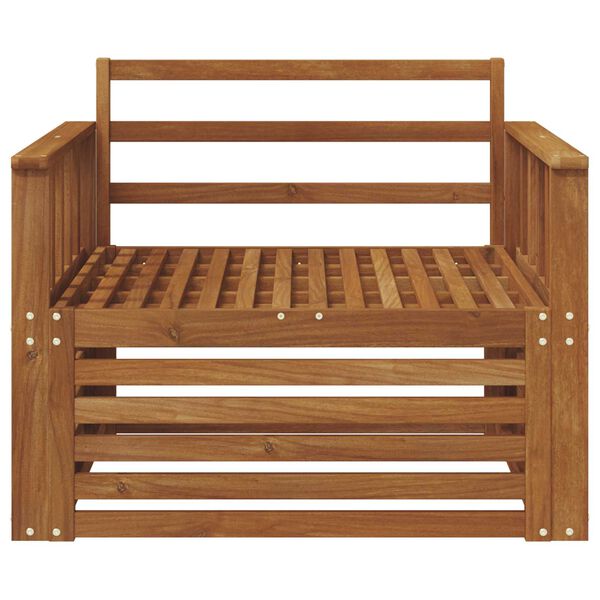 vidaXL 2 Gabals Dīvāns ar rokām Cietā akācijas koks Dabiska