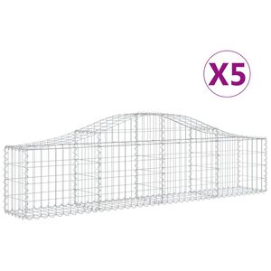 vidaXL arkveida gabiona grozi, 5 gb., 200x30x40/60 cm, cinkota dzelzs