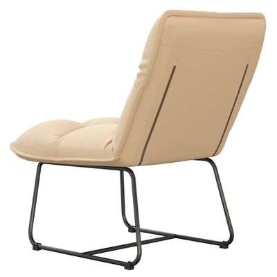 vidaXL atpūtas krēsls, metāla rāmis, krēmkrāsas samts