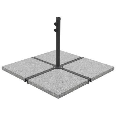 vidaXL kvadrātveida saulessarga pamatne, 4 gb., pelēks granīts, 100 kg