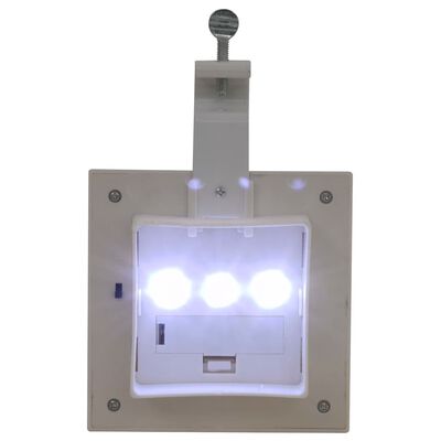 vidaXL āra solārās lampas, 12 gab., LED, kvadrāta forma, 12 cm, baltas