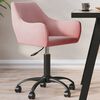 vidaXL grozāms virtuves krēsls, rozā samts