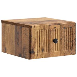 vidaXL Sienā stiprināms nakts skapis Vecs koks 33 x 34,5 x 20 cm