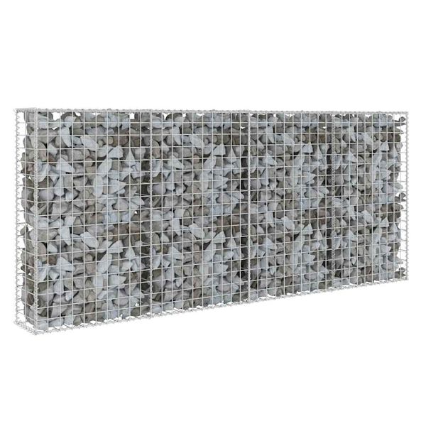 vidaXL gabions ar vāku, cinkots tērauds, 200x20x85 cm
